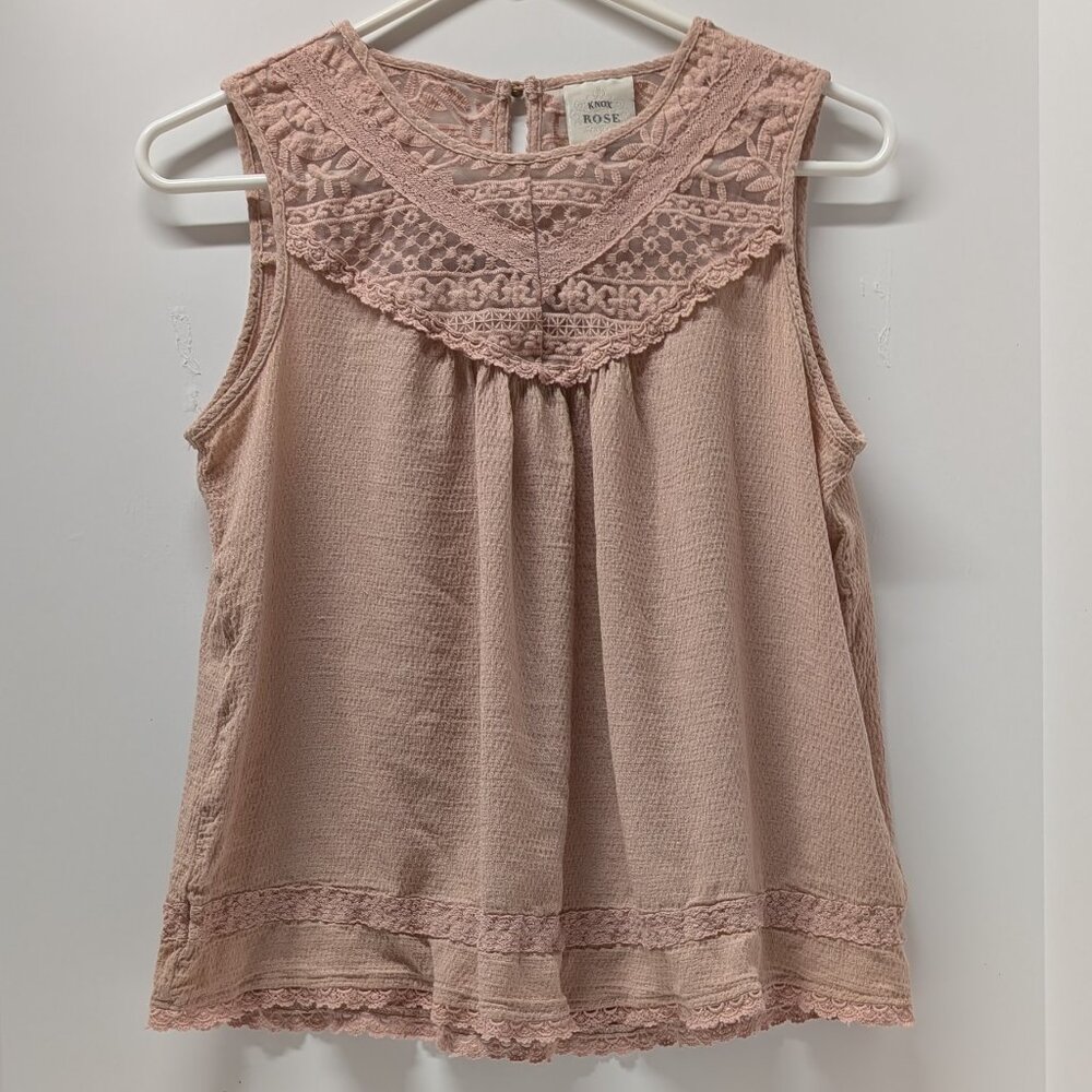 Knox Rose Lace Embellished Tank Top in Dusty Pink